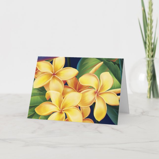 Tarjetas Plumeria del paraíso tropical (Anverso)