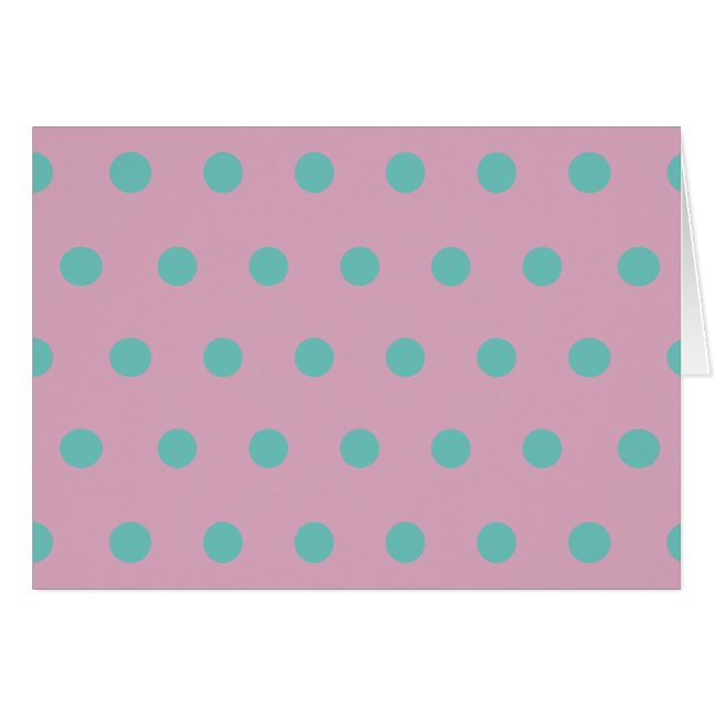 Tarjetas Polka Dot Blank (Rosa y Aqua) (Anverso (Horizontal))
