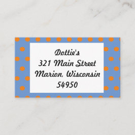 Tarjetas Polka Dot Business (Denim Blue & Naranja)