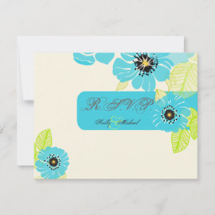 Tarjetas Poppies azules PixDezines RSVP