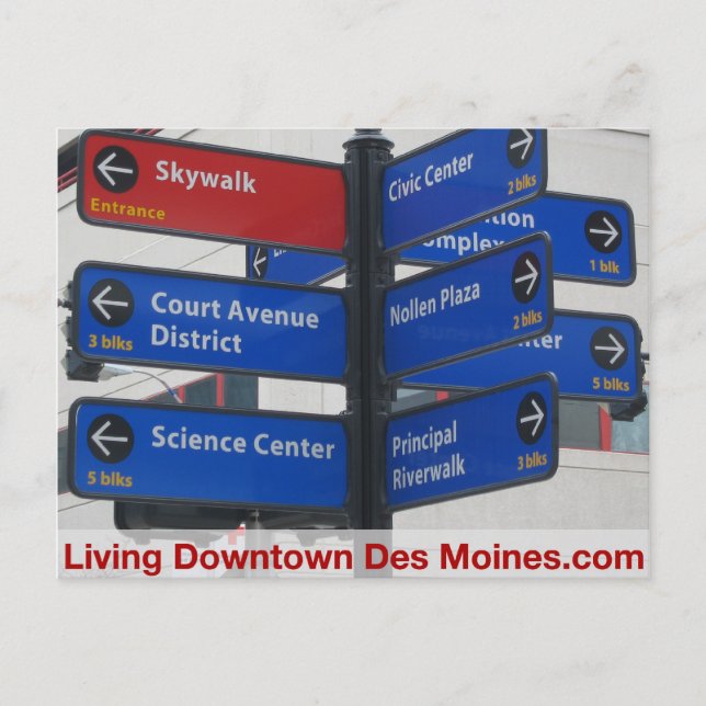 Tarjetas Post Living Downtown Des Moines (Anverso)