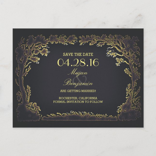 tarjetas postales antiguas de árboles para guardar (Anverso)