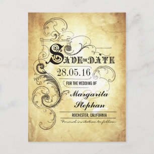 Tarjetas postales antiguas de tipografía antiguas