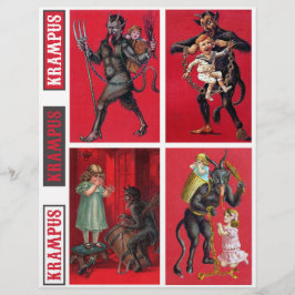 Tarjetas postales antiguas victorianas de Krampus