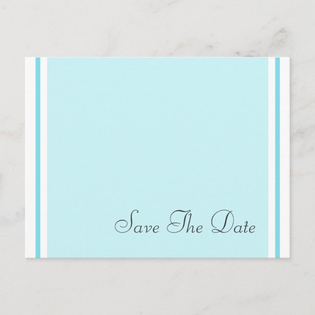 Tarjetas Postales Aqua Azul Save The Date (Anverso)