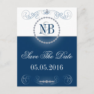 Tarjetas postales azules y plateadas de Save The D