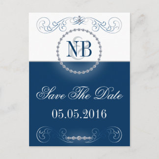 Tarjetas postales azules y plateadas de Save The D