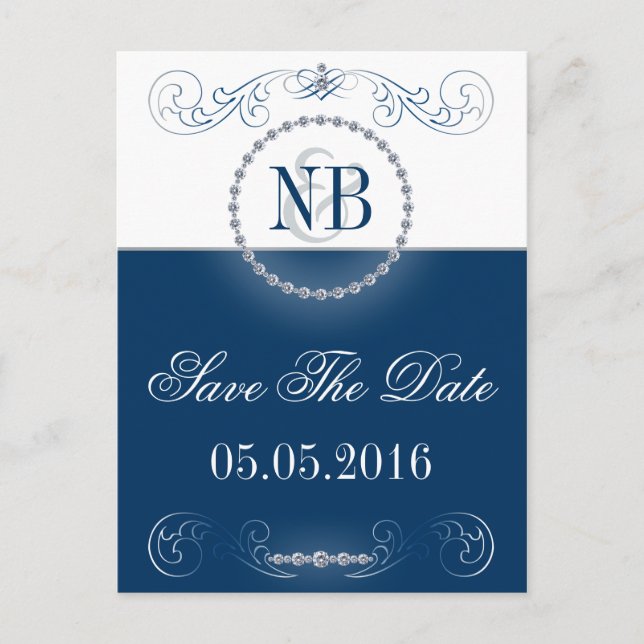 Tarjetas postales azules y plateadas de Save The D (Anverso)