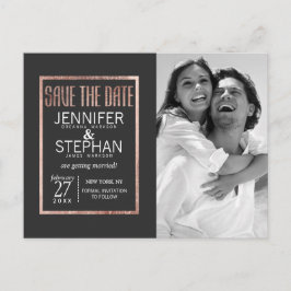 Tarjetas Postales Chic Faux Rosa Oro Save the Date