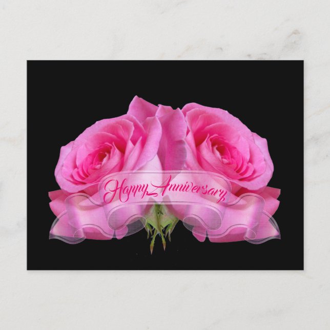 Tarjetas Postales Coleccionables Rosas Rosadas Ani (Anverso)