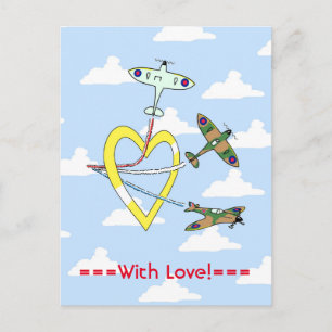 Tarjetas Postales Corazón Cielo Azul de Spitfires