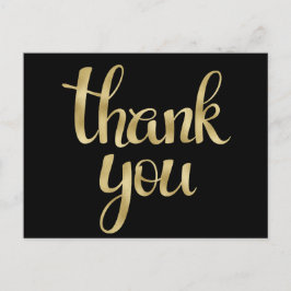 Tarjetas postales de agradecimiento de oro, fuente