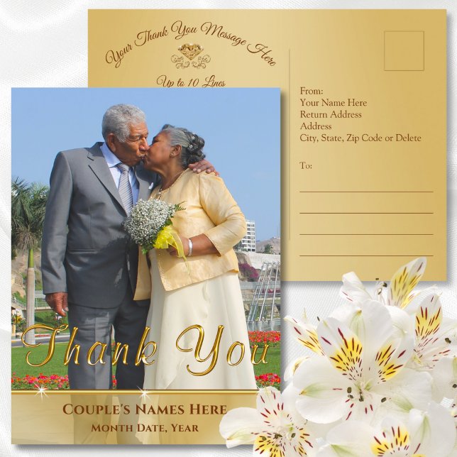 Tarjetas Postales de Agradecimiento Fotográficas B (Cheap photo thank you postcards for Anniversary, Wedding, Birthday or any occasion. Photo thank yous)