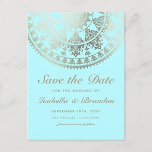 Tarjetas Postales de Ahorro de Boda de Mandala Sol