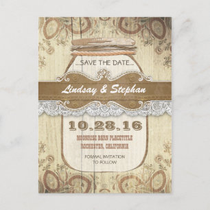 tarjetas postales de ahorro de fecha de boda con f