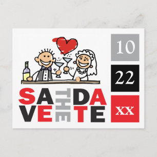 Tarjetas Postales de Ahorro de Fecha de Boda para 