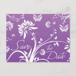 Tarjetas Postales de Ahorro de Fecha Floral Morado