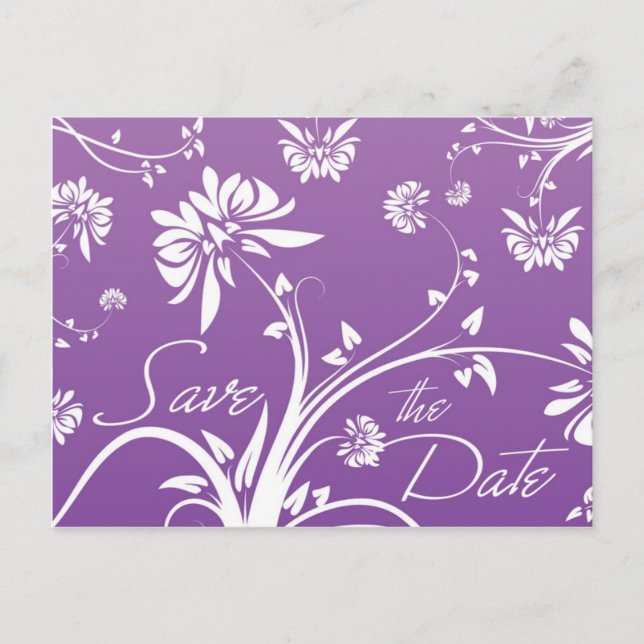 Tarjetas Postales de Ahorro de Fecha Floral Morado (Anverso)