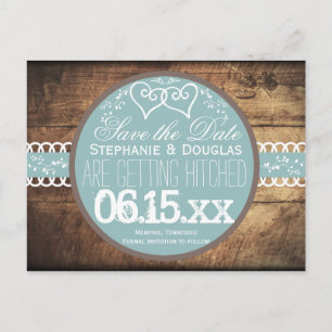 Tarjetas Postales de Ahorro de Fecha Rustic Wood B