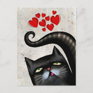 TARJETAS POSTALES DE AMOR DE ARTE DE GATO NEGRO