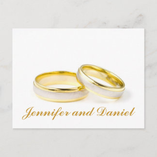 Tarjetas Postales de Anillos de Boda de Oro para G