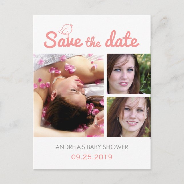 Tarjetas Postales de Anuncio de Baby Shower con Fo (Anverso)