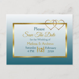 Tarjetas Postales de Anuncio de Boda Azul Pizarra