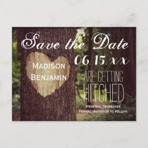 Tarjetas Postales de Anuncio de Boda con Corazón T