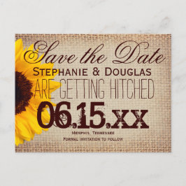 Tarjetas Postales de Anuncio de Boda con Girasoles