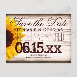 Tarjetas Postales de Anuncio de Boda con Girasoles