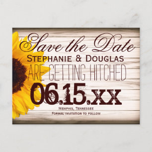 Tarjetas Postales de Anuncio de Boda con Girasoles