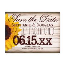 Tarjetas Postales de Anuncio de Boda con Girasoles