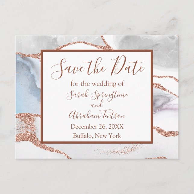 Tarjetas Postales de Anuncio de Boda de Ágata Blan (Anverso)