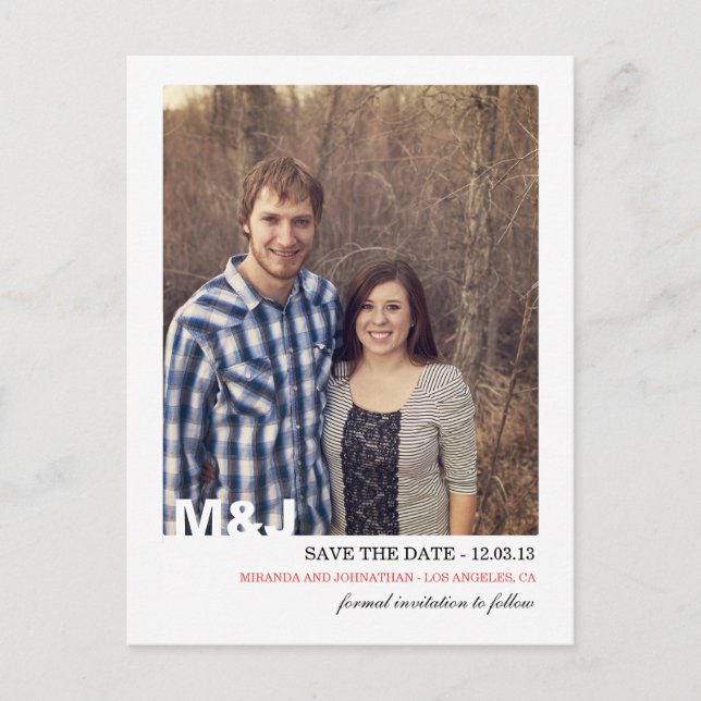 Tarjetas Postales de Anuncio de Boda en Rojo Moder (Anverso)