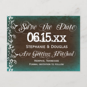Tarjetas Postales de Anuncio de Boda Rustic Turque