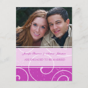 Tarjetas postales de anuncio de compromiso Pink