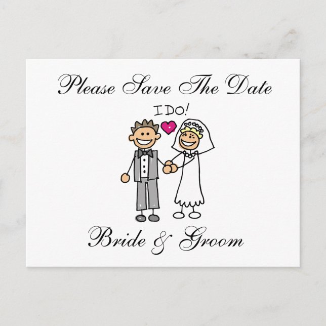 Tarjetas Postales de Anuncio de Fecha de Boda con  (Anverso)