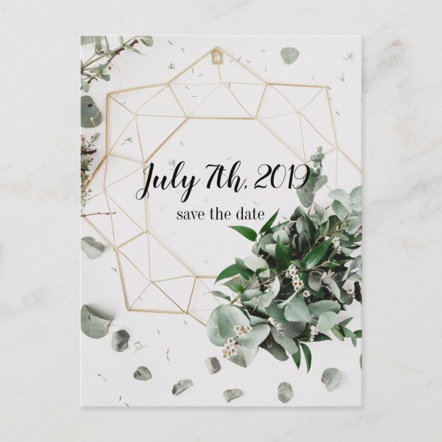Tarjetas Postales de Anuncio de Fecha de Boda con  (Anverso)