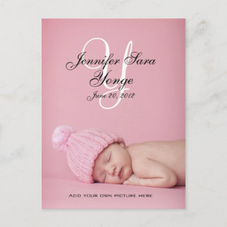 Tarjetas Postales de Anuncio de Nacimiento de Niña