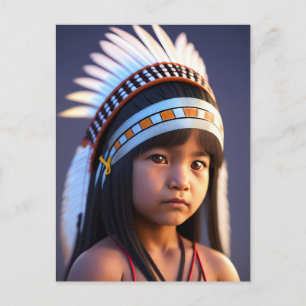 Tarjetas postales de arte de niño indio americano