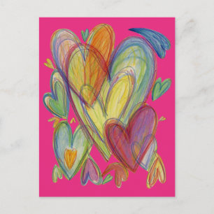 Tarjetas Postales de Arte Personalizado Corazones