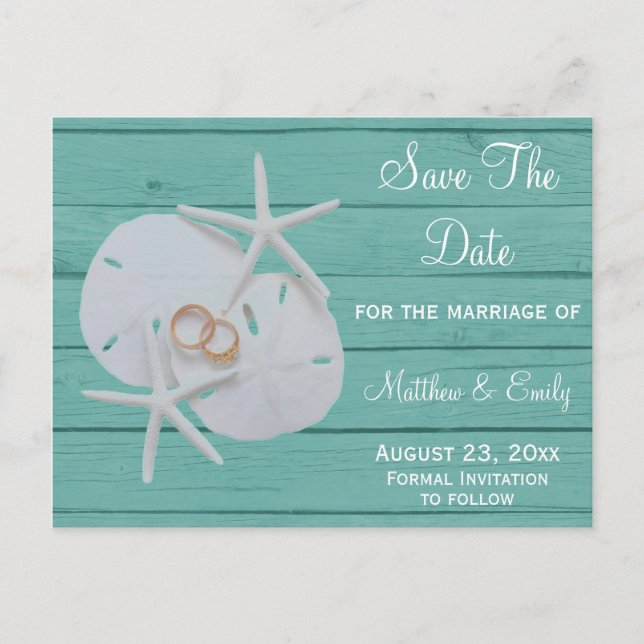Tarjetas Postales de Aviso de Boda en Destino de P (Anverso)