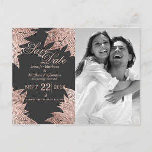 Tarjetas Postales de Aviso de Boda en negro con Ho
