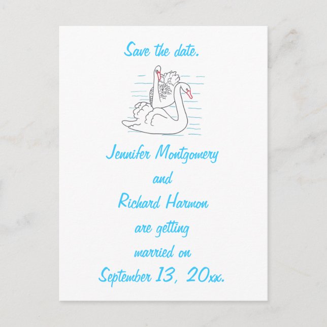 Tarjetas Postales de Aviso de dos cisnes negros di (Anverso)