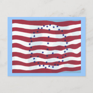 Tarjetas postales de bandera con signo de paz de e