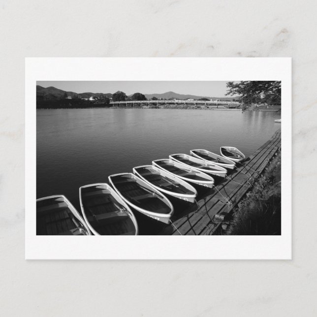 Tarjetas postales de barcas en Arashiyama en Kyoto (Anverso)