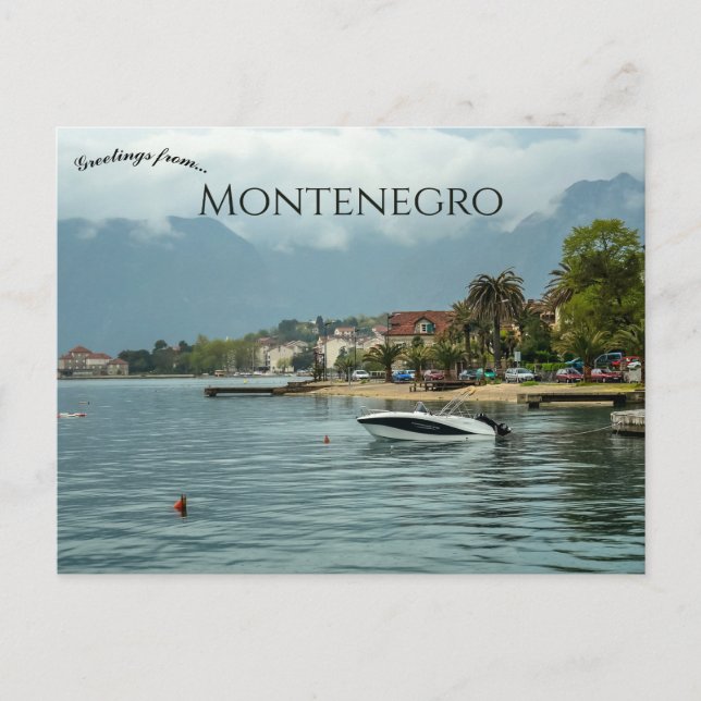 Tarjetas postales de barcos en Kotor Montenegro (Anverso)