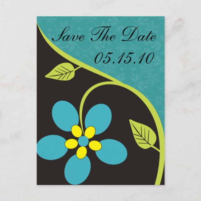 Tarjetas Postales de Bella Flora Save The Date (Anverso)