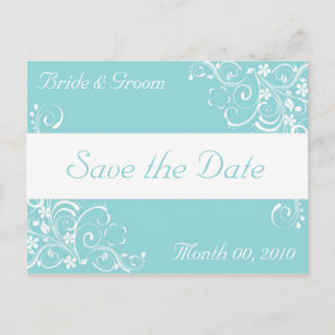 Tarjetas Postales de Boda Blue y Blanco