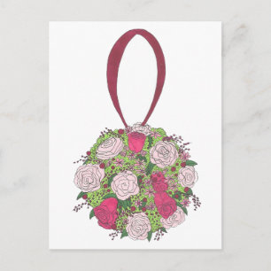 Tarjetas Postales de Boda con Ramo Floral de Rosas